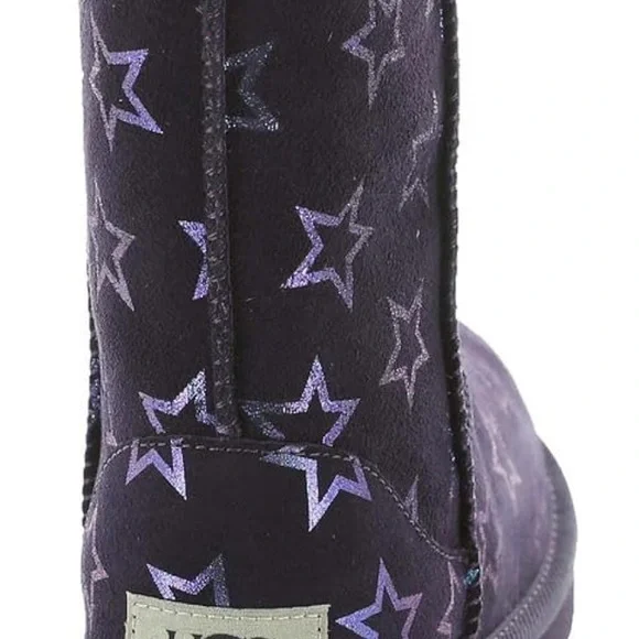 Youth UGG Classic II Iridescent Stars Nightshade/Purple Boots (NWT) - Picture 6 of 8